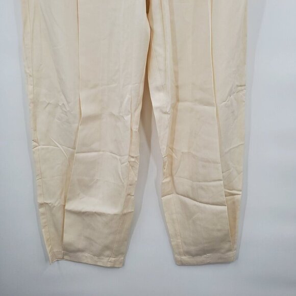 Lattelier Linen Blend Tapered Pants Women Size XL NWT Oversized Pleated Tapered - Picture 4 of 16